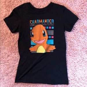 Pokemon Charmander black graphic t shirt